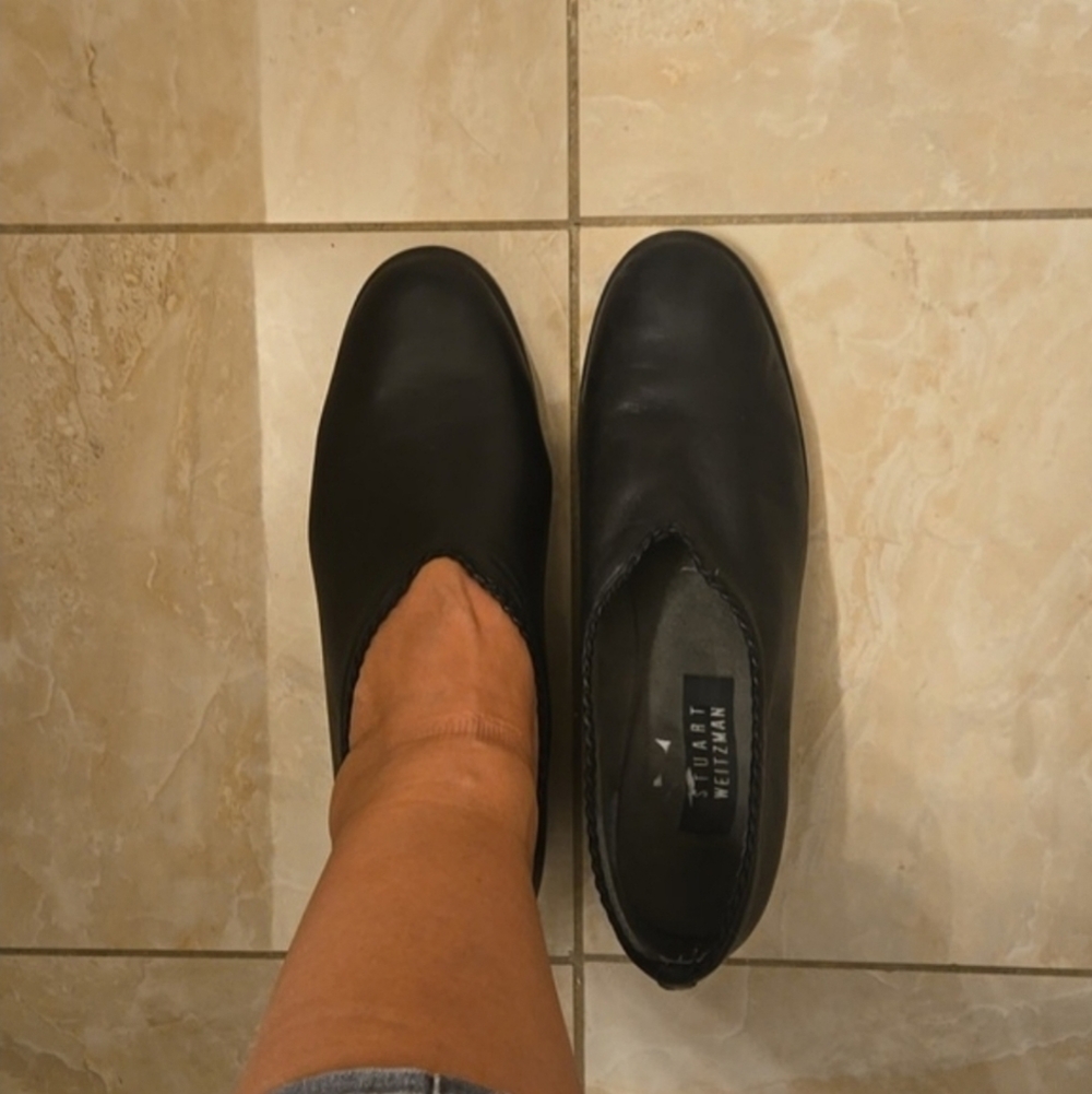 STUART WEITZMAN Vintage Leather Heeled Loafers size 9.5